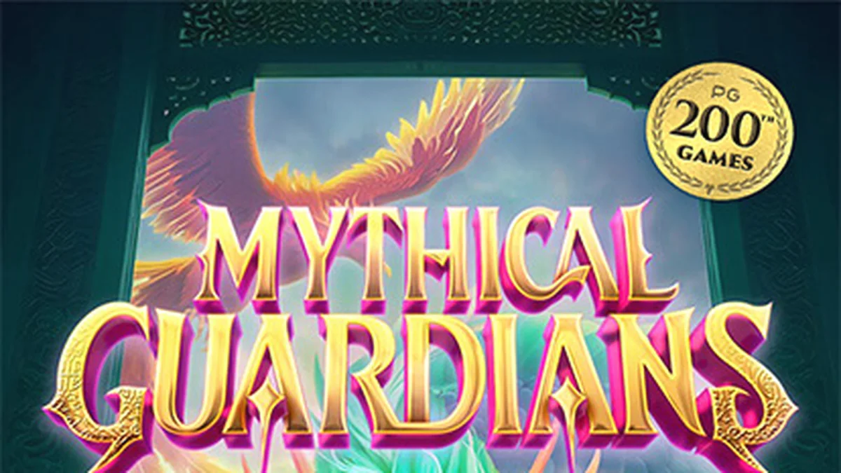 O slot Mythical Guardians apresentando os quatro guardiões celestiais em um fundo de montanhas chinesas douradas.